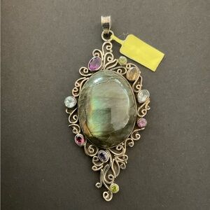 NEW Sterling Silver Labradorite Amethyst Garnet Citrine Peridot Topaz Pendant